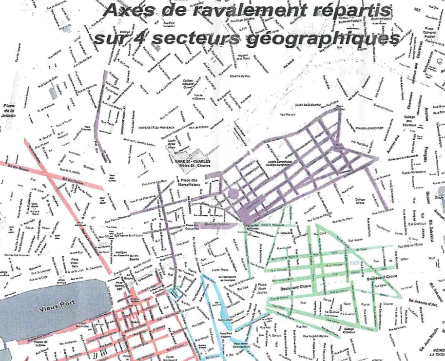 Les rues et boulevard concernés par la nouvelle campagne de ravalement à Marseille novembre et décembre 2019